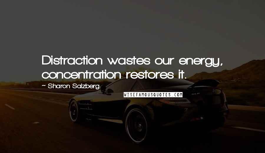 Sharon Salzberg Quotes: Distraction wastes our energy, concentration restores it.