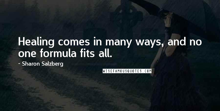 Sharon Salzberg Quotes: Healing comes in many ways, and no one formula fits all.
