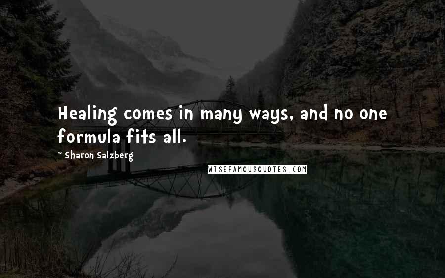 Sharon Salzberg Quotes: Healing comes in many ways, and no one formula fits all.