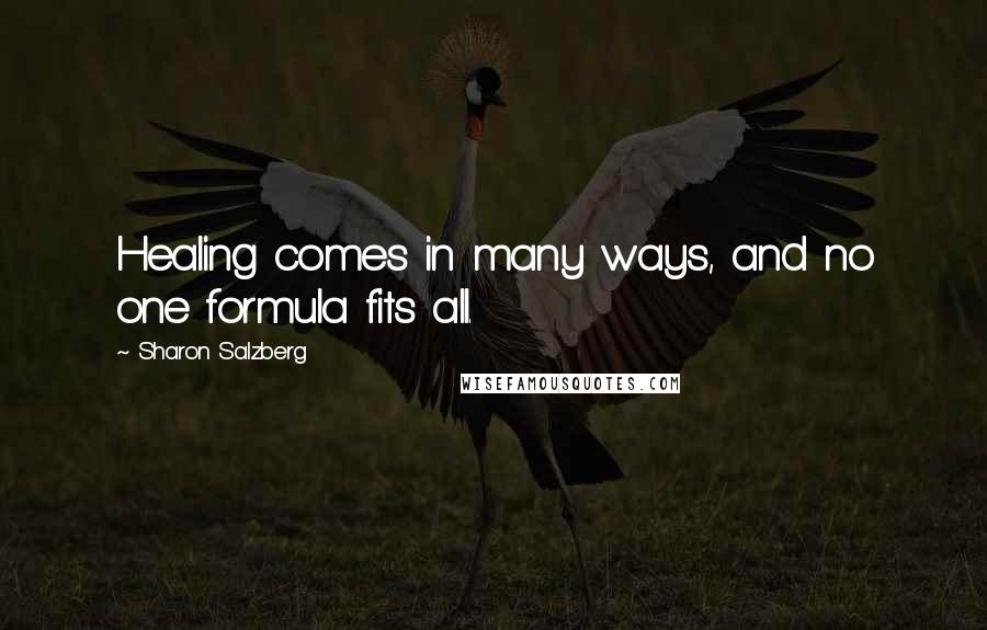 Sharon Salzberg Quotes: Healing comes in many ways, and no one formula fits all.
