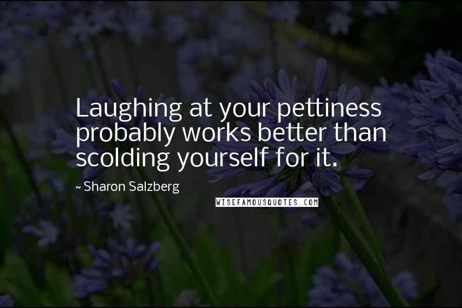 Sharon Salzberg Quotes: Laughing at your pettiness probably works better than scolding yourself for it.