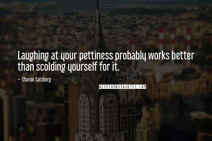 Sharon Salzberg Quotes: Laughing at your pettiness probably works better than scolding yourself for it.