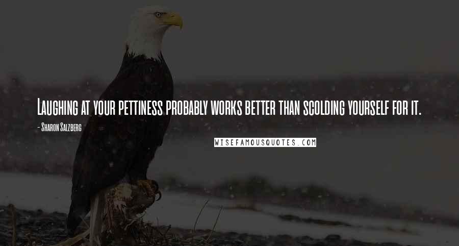 Sharon Salzberg Quotes: Laughing at your pettiness probably works better than scolding yourself for it.