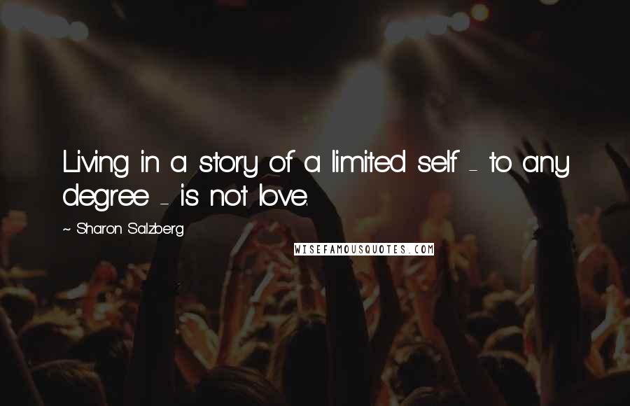Sharon Salzberg Quotes: Living in a story of a limited self - to any degree - is not love.
