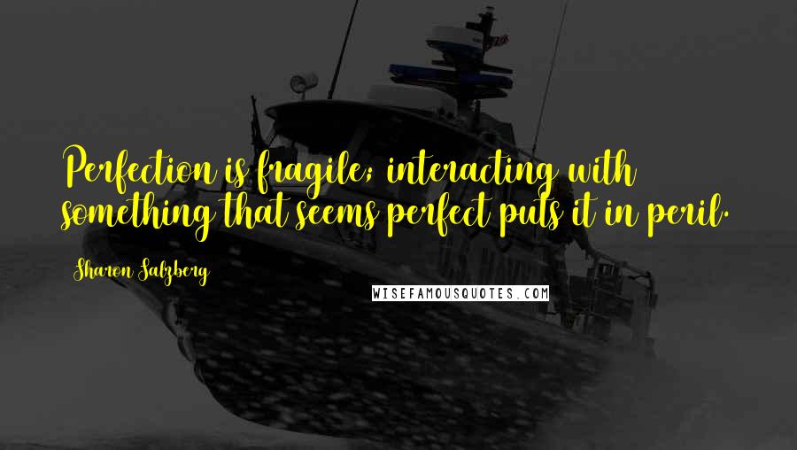 Sharon Salzberg Quotes: Perfection is fragile; interacting with something that seems perfect puts it in peril.