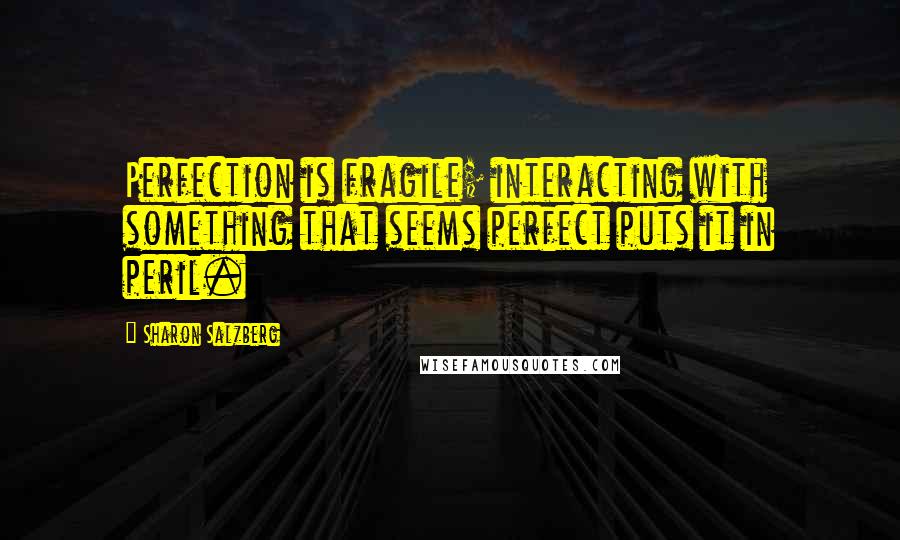 Sharon Salzberg Quotes: Perfection is fragile; interacting with something that seems perfect puts it in peril.