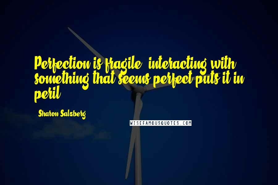 Sharon Salzberg Quotes: Perfection is fragile; interacting with something that seems perfect puts it in peril.