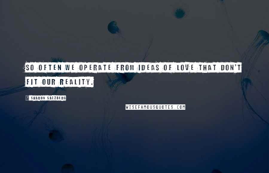 Sharon Salzberg Quotes: So often we operate from ideas of love that don't fit our reality.