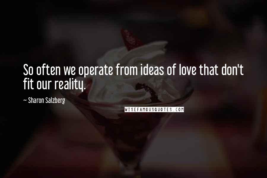 Sharon Salzberg Quotes: So often we operate from ideas of love that don't fit our reality.
