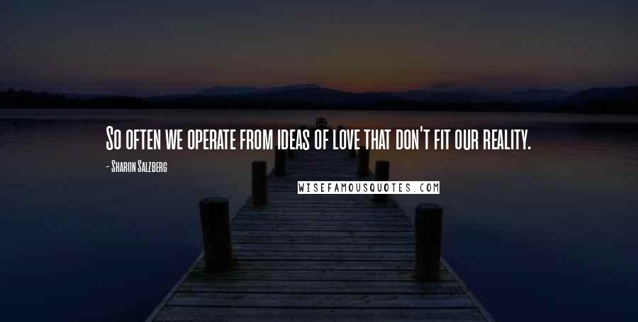 Sharon Salzberg Quotes: So often we operate from ideas of love that don't fit our reality.