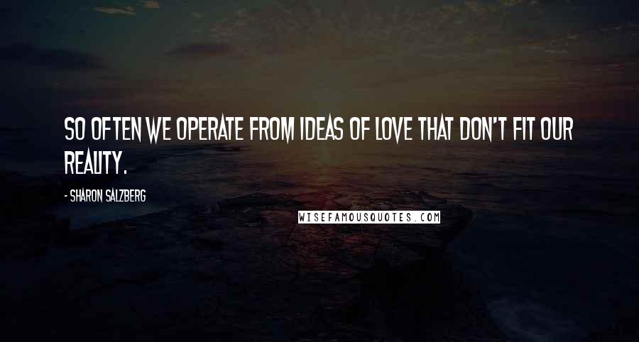 Sharon Salzberg Quotes: So often we operate from ideas of love that don't fit our reality.