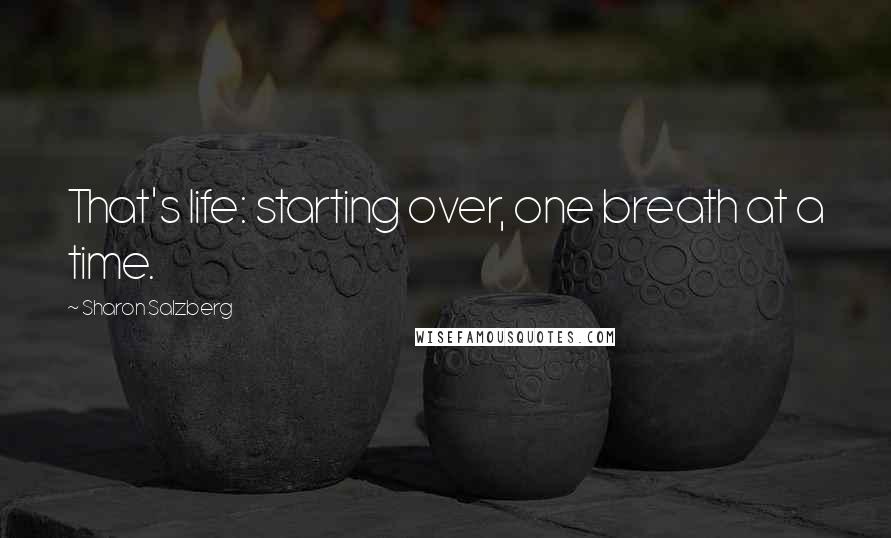 Sharon Salzberg Quotes: That's life: starting over, one breath at a time.