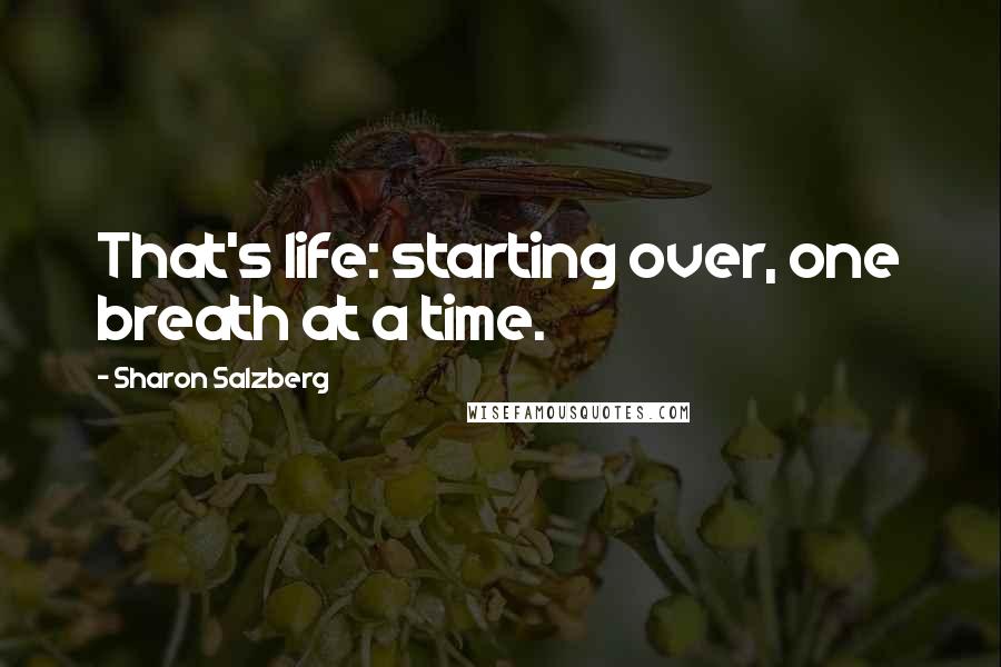 Sharon Salzberg Quotes: That's life: starting over, one breath at a time.