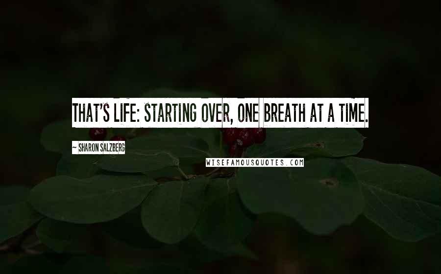 Sharon Salzberg Quotes: That's life: starting over, one breath at a time.