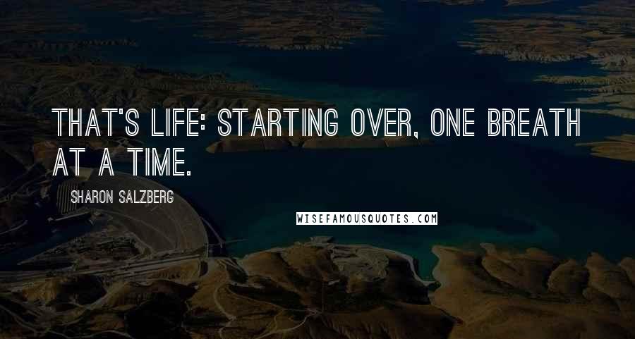 Sharon Salzberg Quotes: That's life: starting over, one breath at a time.