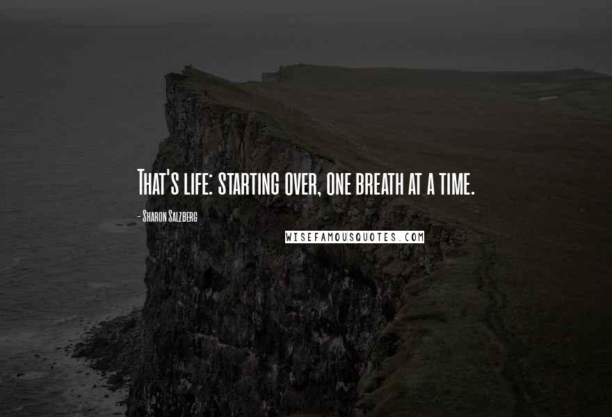 Sharon Salzberg Quotes: That's life: starting over, one breath at a time.