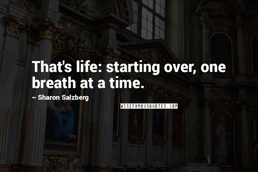 Sharon Salzberg Quotes: That's life: starting over, one breath at a time.