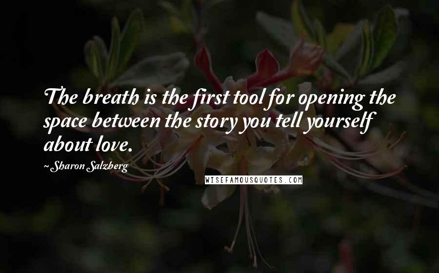 Sharon Salzberg Quotes: The breath is the first tool for opening the space between the story you tell yourself about love.