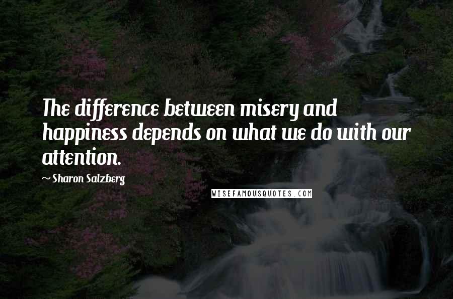 Sharon Salzberg Quotes: The difference between misery and happiness depends on what we do with our attention.
