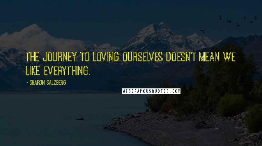 Sharon Salzberg Quotes: The journey to loving ourselves doesn't mean we like everything.