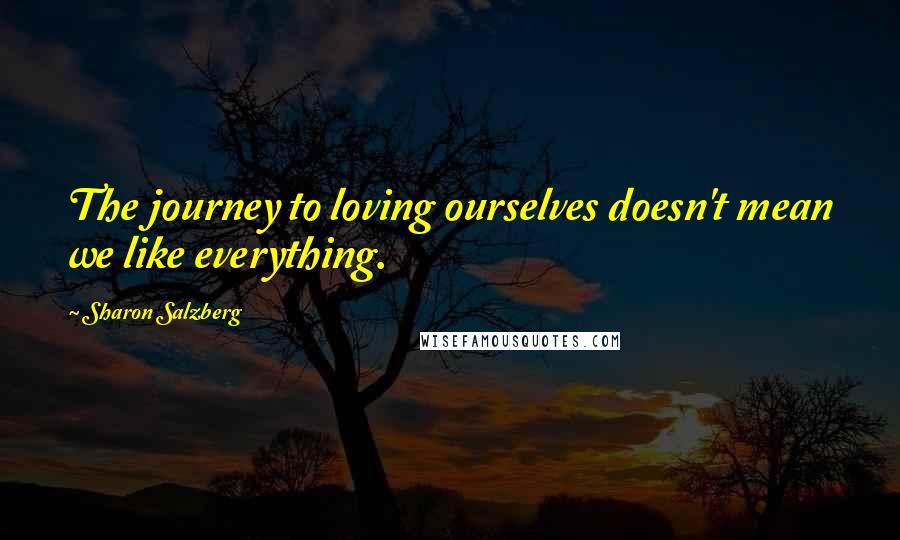 Sharon Salzberg Quotes: The journey to loving ourselves doesn't mean we like everything.