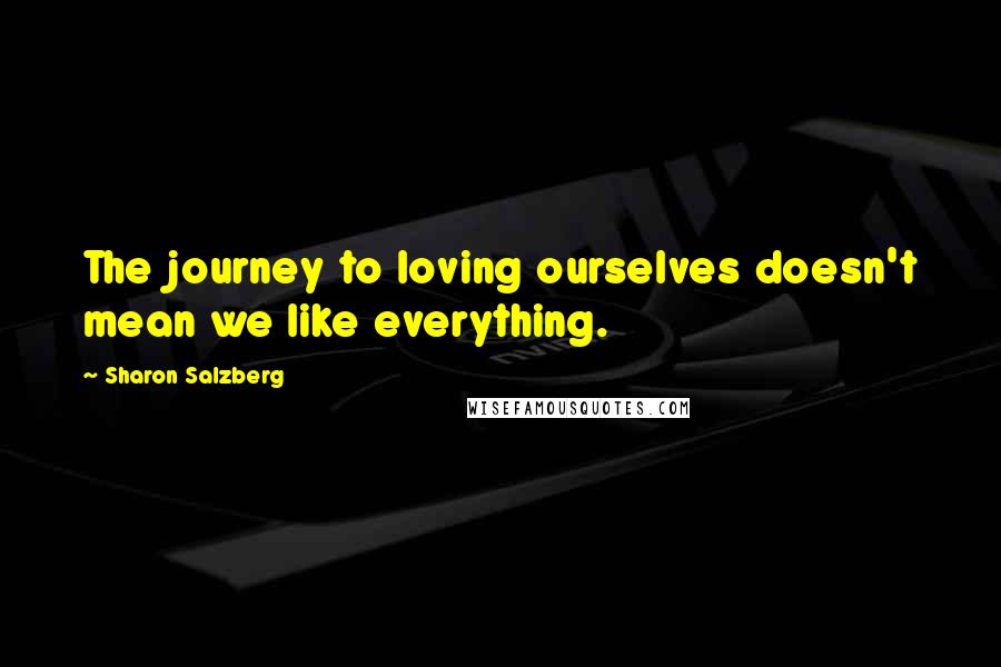 Sharon Salzberg Quotes: The journey to loving ourselves doesn't mean we like everything.