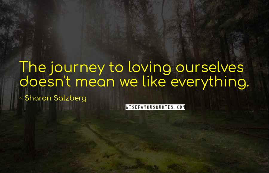 Sharon Salzberg Quotes: The journey to loving ourselves doesn't mean we like everything.