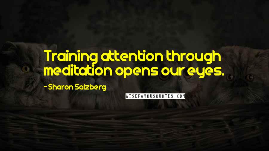 Sharon Salzberg Quotes: Training attention through meditation opens our eyes.