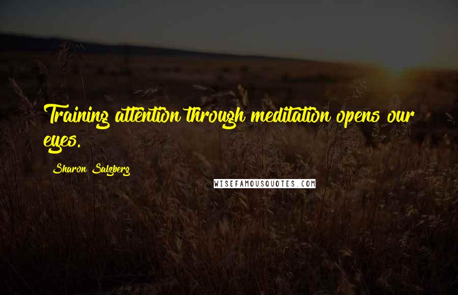 Sharon Salzberg Quotes: Training attention through meditation opens our eyes.