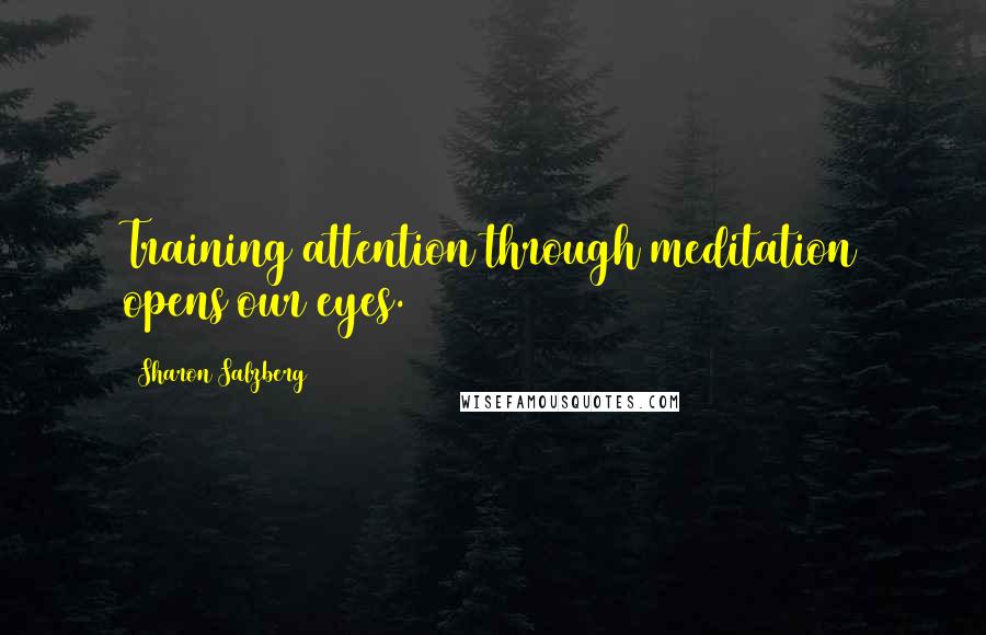 Sharon Salzberg Quotes: Training attention through meditation opens our eyes.