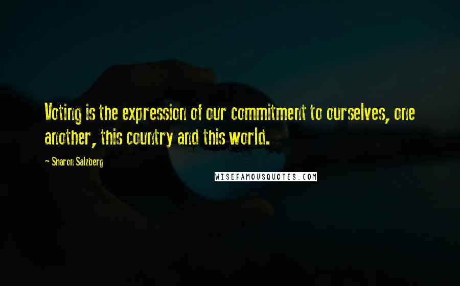 Sharon Salzberg Quotes: Voting is the expression of our commitment to ourselves, one another, this country and this world.