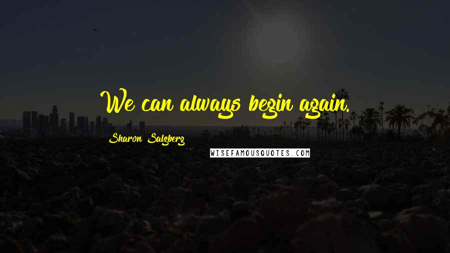 Sharon Salzberg Quotes: We can always begin again.