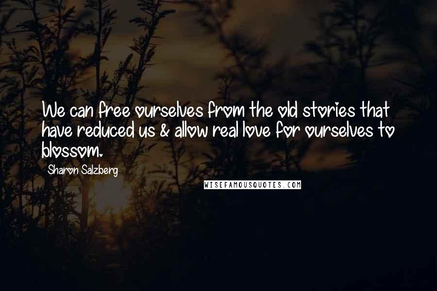 Sharon Salzberg Quotes: We can free ourselves from the old stories that have reduced us & allow real love for ourselves to blossom.