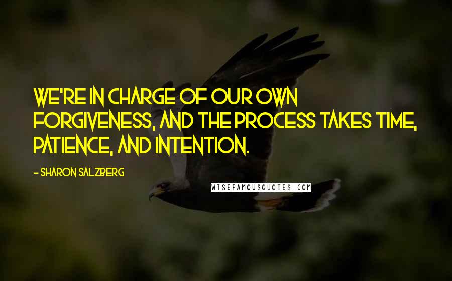 Sharon Salzberg Quotes: We're in charge of our own forgiveness, and the process takes time, patience, and intention.