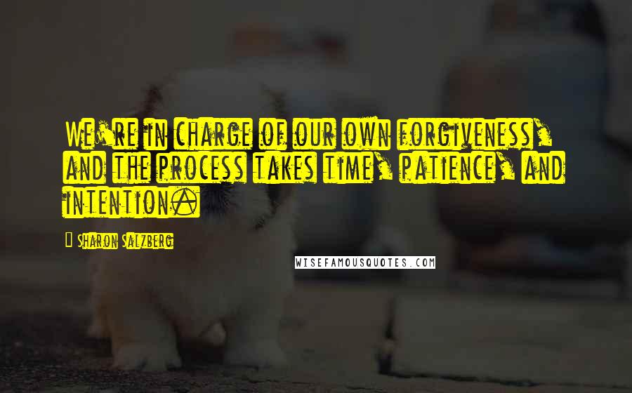 Sharon Salzberg Quotes: We're in charge of our own forgiveness, and the process takes time, patience, and intention.