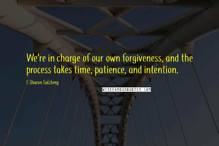 Sharon Salzberg Quotes: We're in charge of our own forgiveness, and the process takes time, patience, and intention.