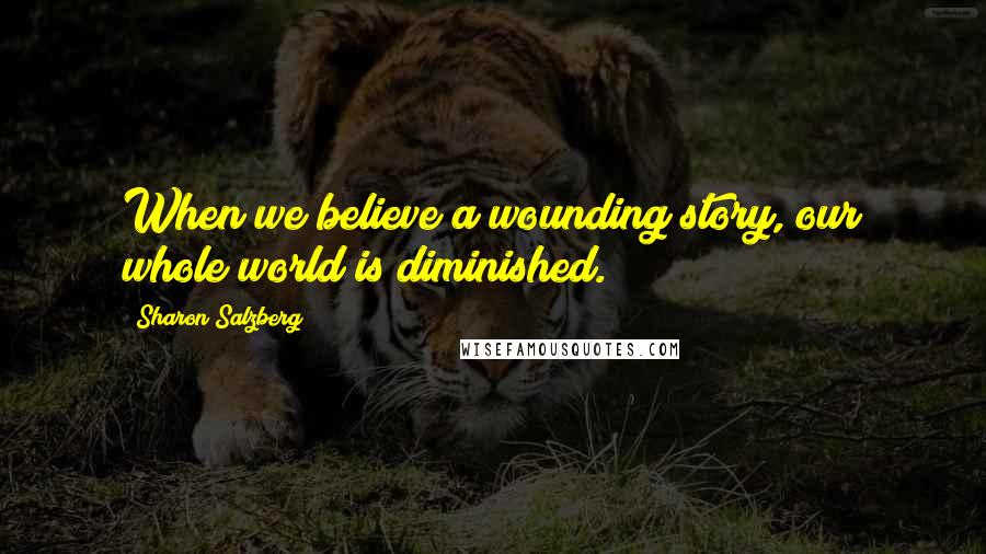 Sharon Salzberg Quotes: When we believe a wounding story, our whole world is diminished.