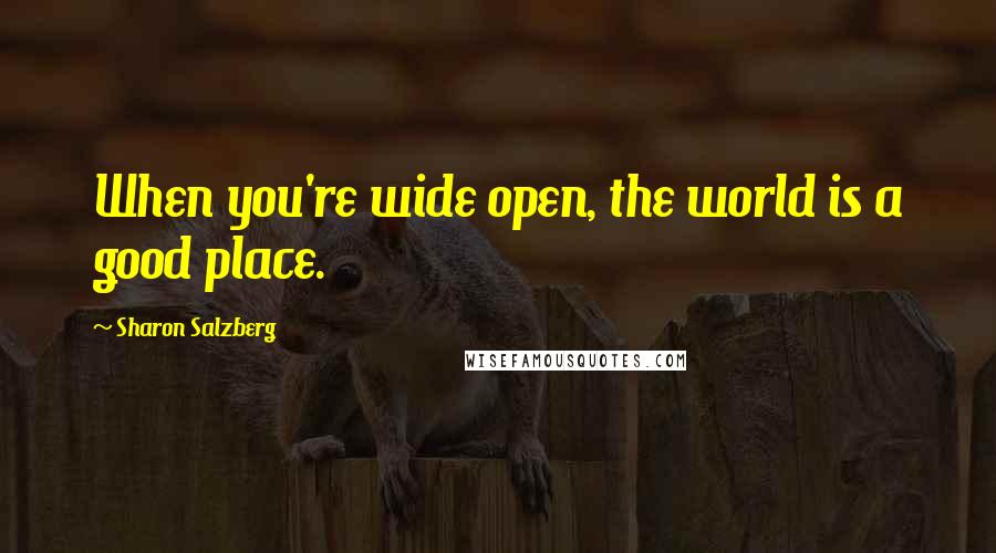 Sharon Salzberg Quotes: When you're wide open, the world is a good place.
