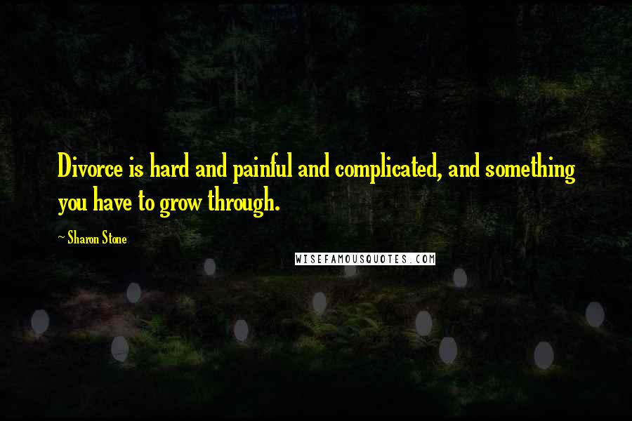 Sharon Stone Quotes: Divorce is hard and painful and complicated, and something you have to grow through.