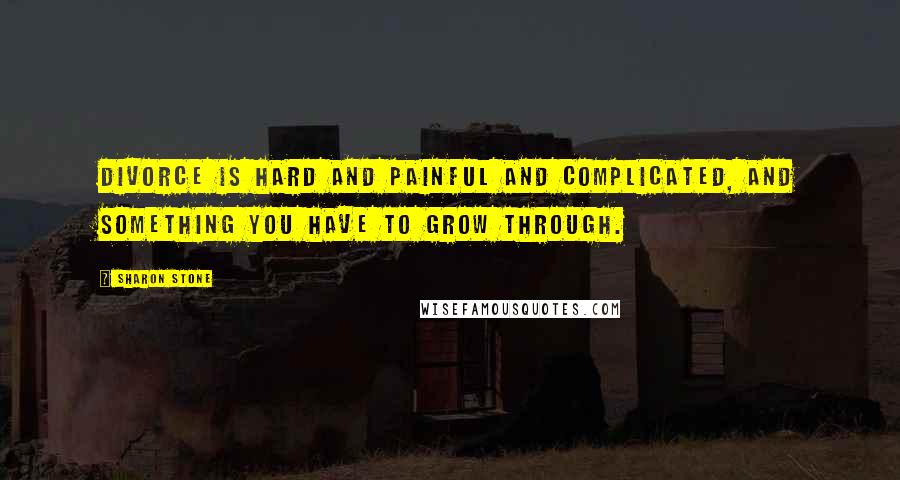 Sharon Stone Quotes: Divorce is hard and painful and complicated, and something you have to grow through.