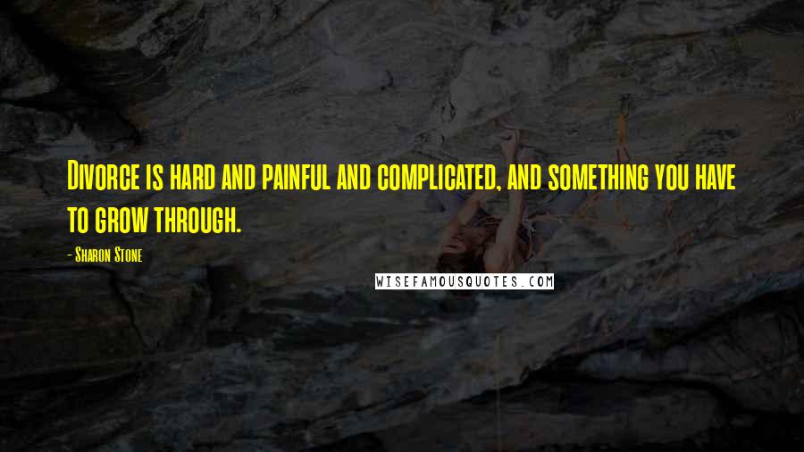 Sharon Stone Quotes: Divorce is hard and painful and complicated, and something you have to grow through.