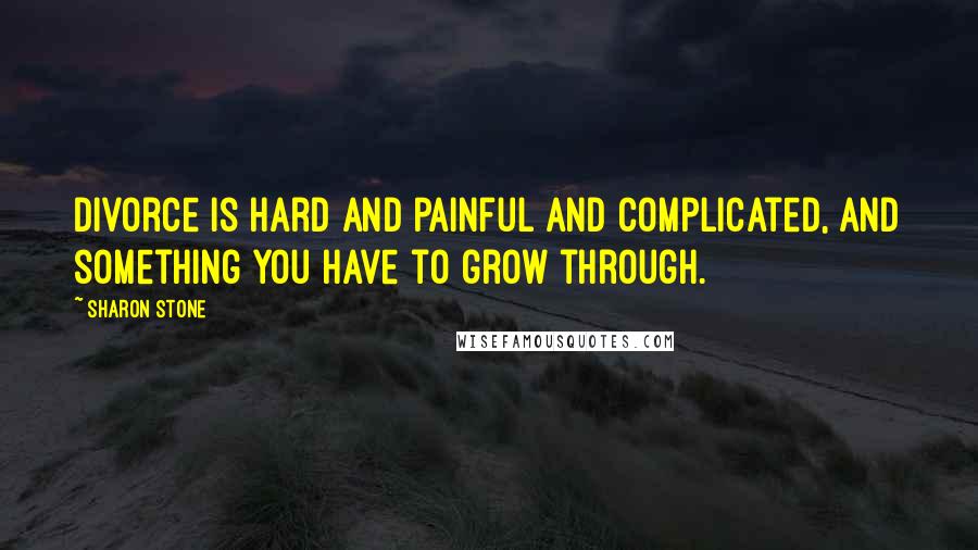 Sharon Stone Quotes: Divorce is hard and painful and complicated, and something you have to grow through.