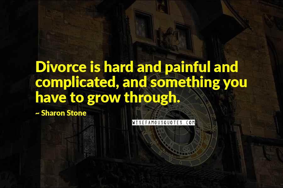 Sharon Stone Quotes: Divorce is hard and painful and complicated, and something you have to grow through.