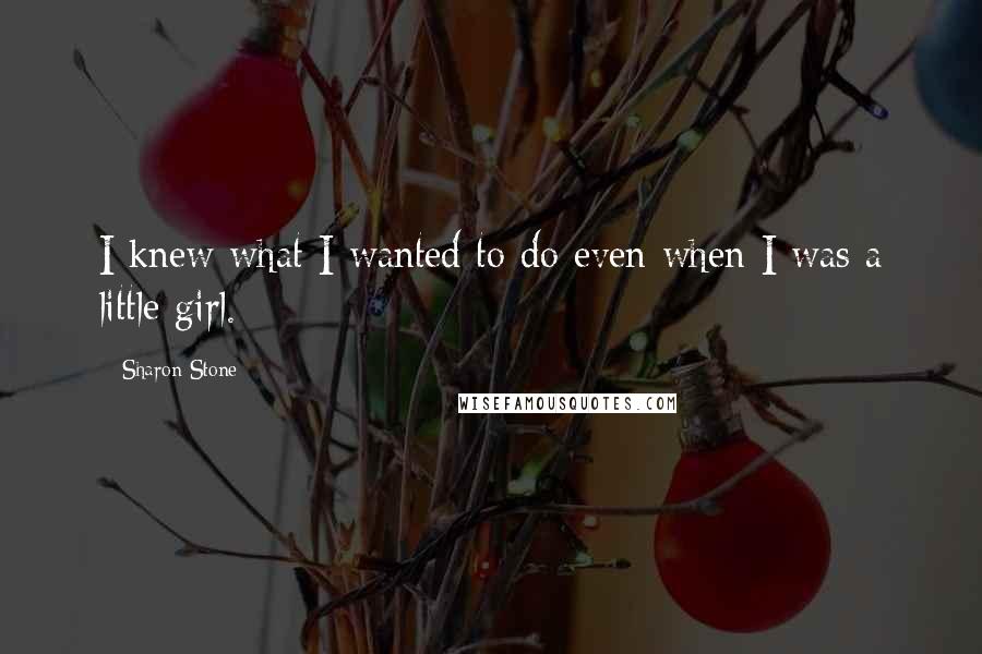 Sharon Stone Quotes: I knew what I wanted to do even when I was a little girl.