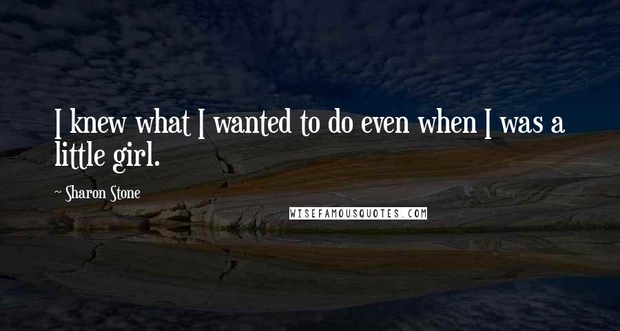 Sharon Stone Quotes: I knew what I wanted to do even when I was a little girl.
