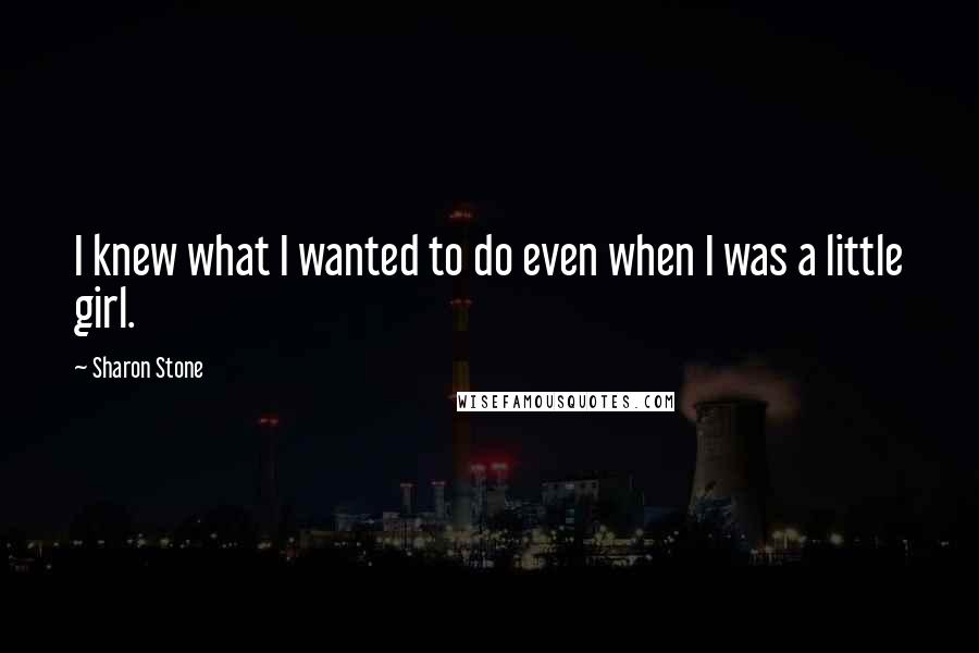 Sharon Stone Quotes: I knew what I wanted to do even when I was a little girl.