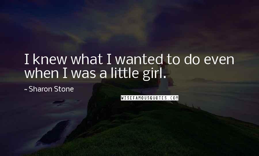 Sharon Stone Quotes: I knew what I wanted to do even when I was a little girl.
