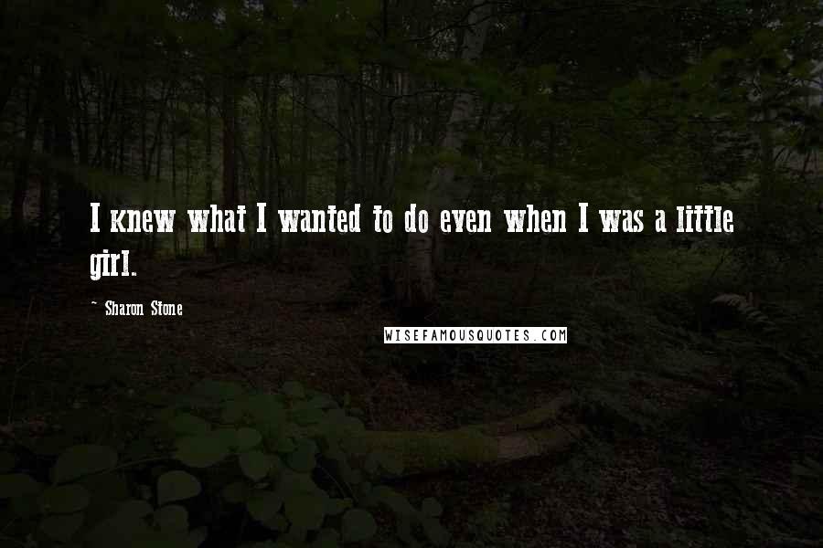 Sharon Stone Quotes: I knew what I wanted to do even when I was a little girl.