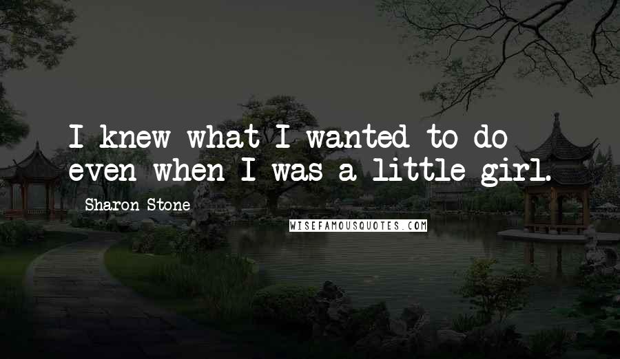 Sharon Stone Quotes: I knew what I wanted to do even when I was a little girl.