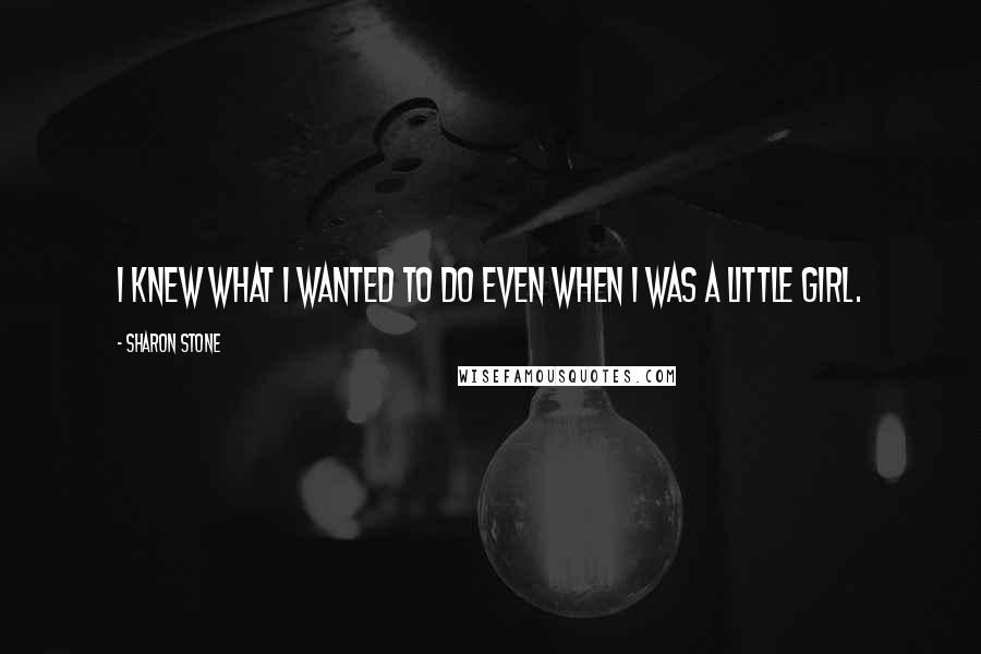 Sharon Stone Quotes: I knew what I wanted to do even when I was a little girl.